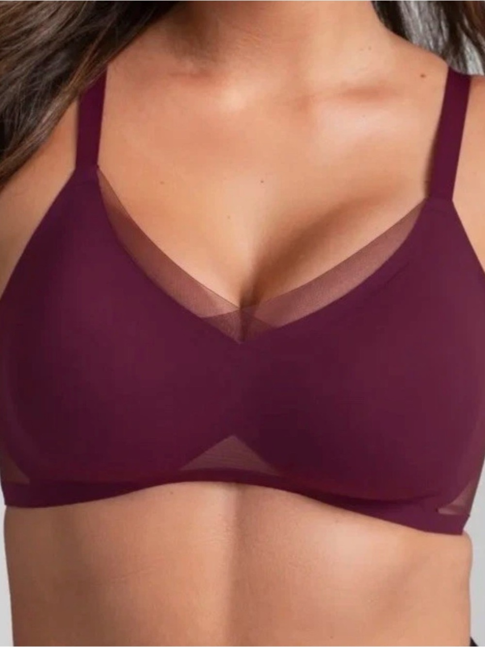 NWT HONEYLOVE CrossOver Wireless Bra  Fig Burgundy 3X & Bra Extender